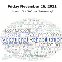 Seminario di ricerca “From the International Classification of Functioning, Disability and Health (ICF) to the Core Set for Vocational Rehabilitation (CS-VR) in cancer survivors: methodological approach and preliminary results” per tutte le professioni sanitarie - 26/11/2021